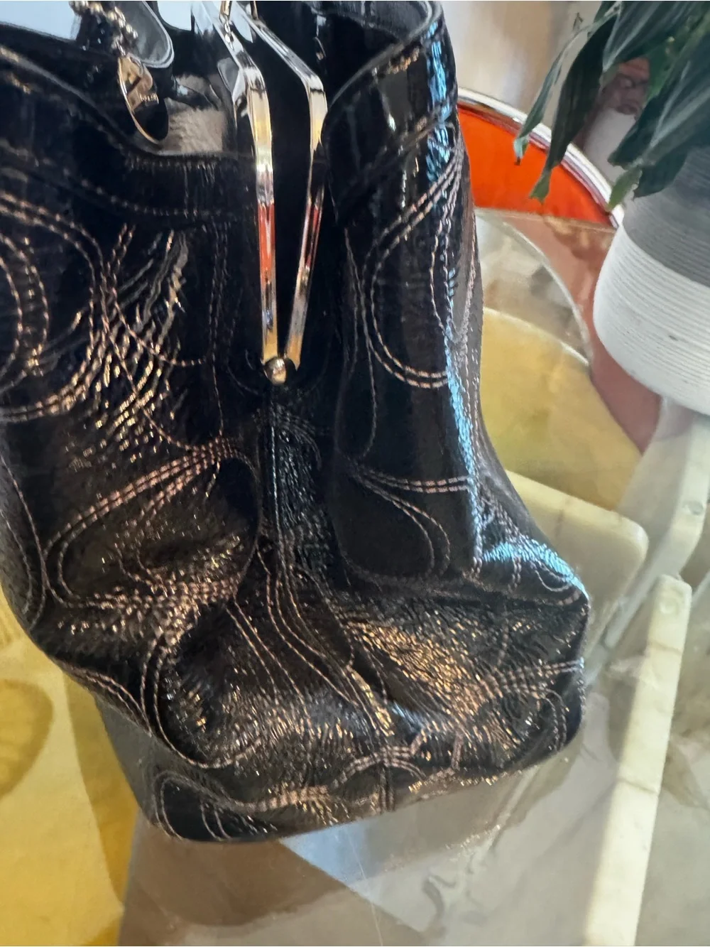 Coach glossy patent